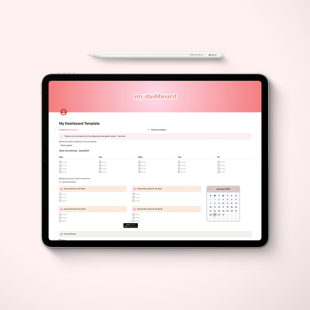 Notion Dashboard Template