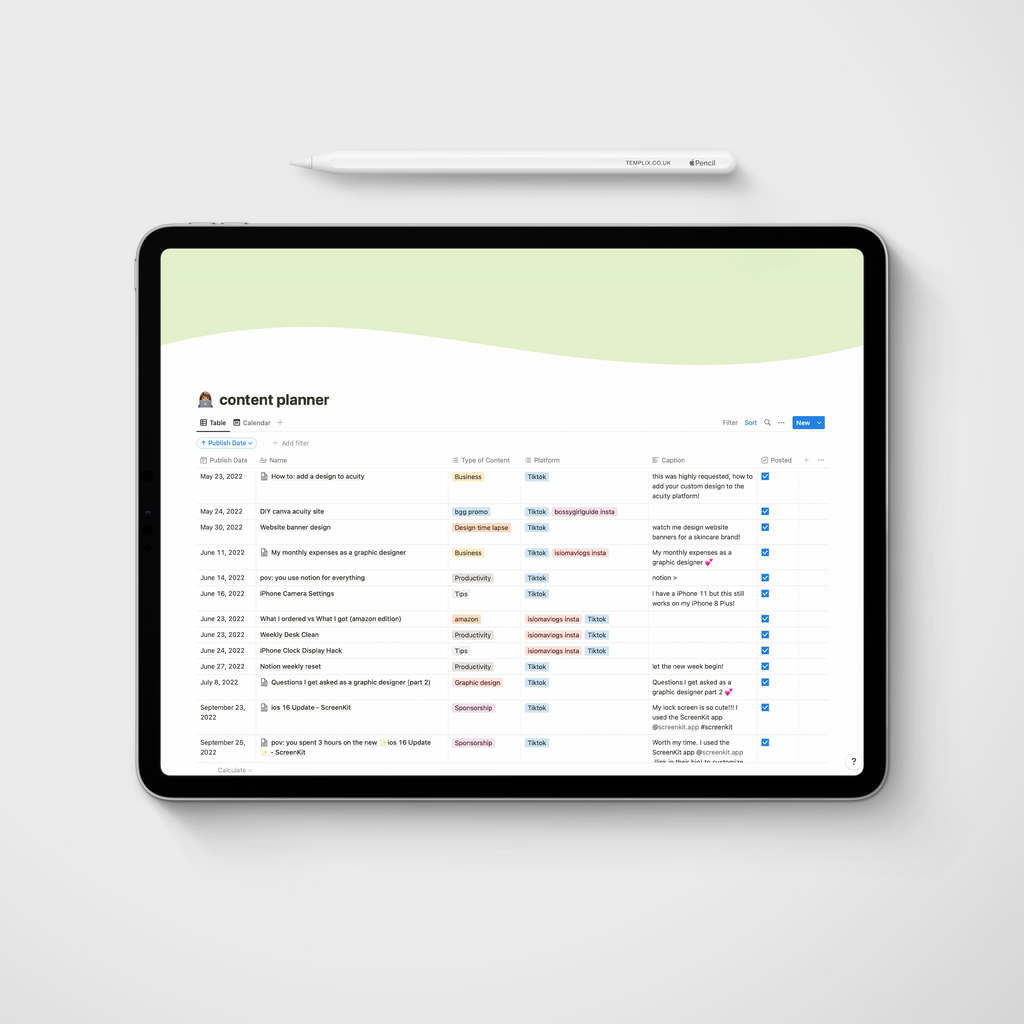 Content Planner Template
